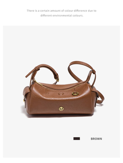 FOXER 2026 New Spring Women's Shoulder Bag Genuine Leather Cylinder Crossbody Bag Lightweight & Durable Bag for Travel & Daily
