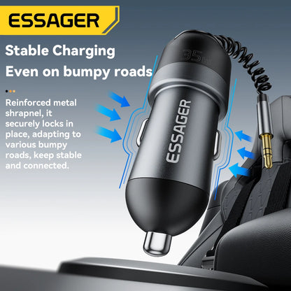Essager Bluetooth 5.3 Car Charger 3.5mm AUX Adapter