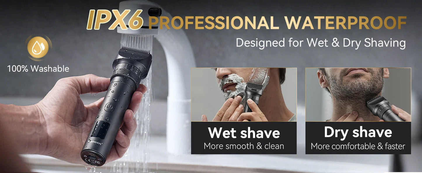 Kensen S29 Hair Trimmer - 2 in 1 Adjustable Hair Clipper Kit with Electric Razor for Wet/Dry Hair Cutting and Nose Hair Trimming