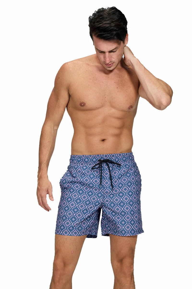 Men's ShopHub NZ polyester summer boardshorts with quick-dry, breathable mesh liner, ideal for gym or beach activities.
