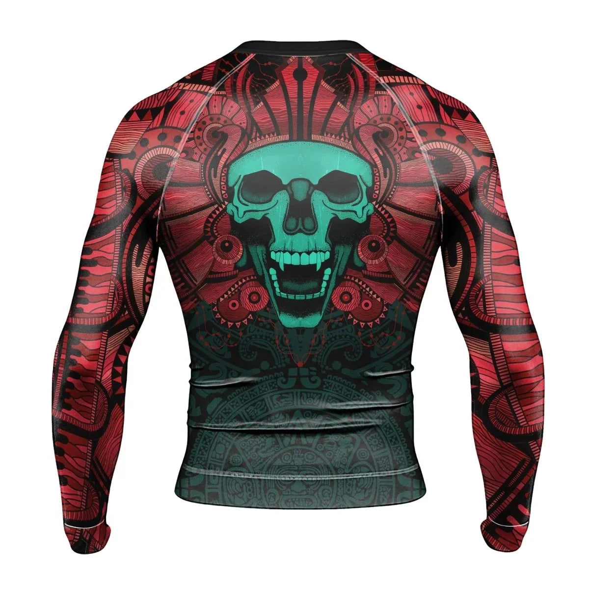 Aztec Heritage Rash Guard for Men - Long-Sleeved UPF 50+ Quick-Drying Compression Shirt for Fitness and Workouts
