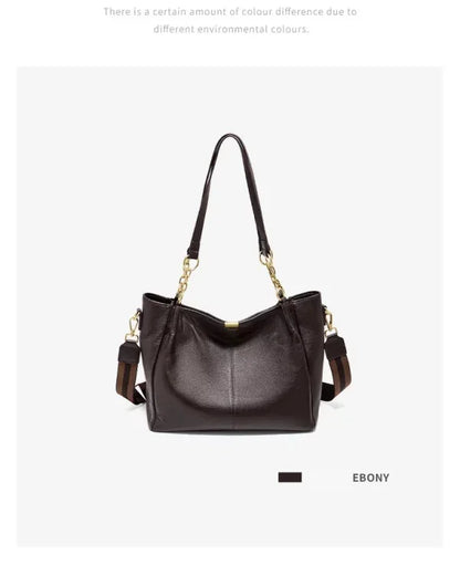 FOXER Genuine Leather Women's Elegant Shoulder Bag Simple Casual Tote Bag Large Capacity Multi-use Crossbody Handbag for Daily