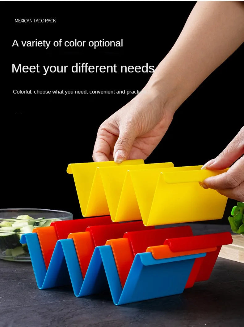 4PCS Taco Holder Rack Multicoloured Wavy Tortilla Tray