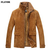 FLAVOR Men's Classic Suede Leather Winter Jacket