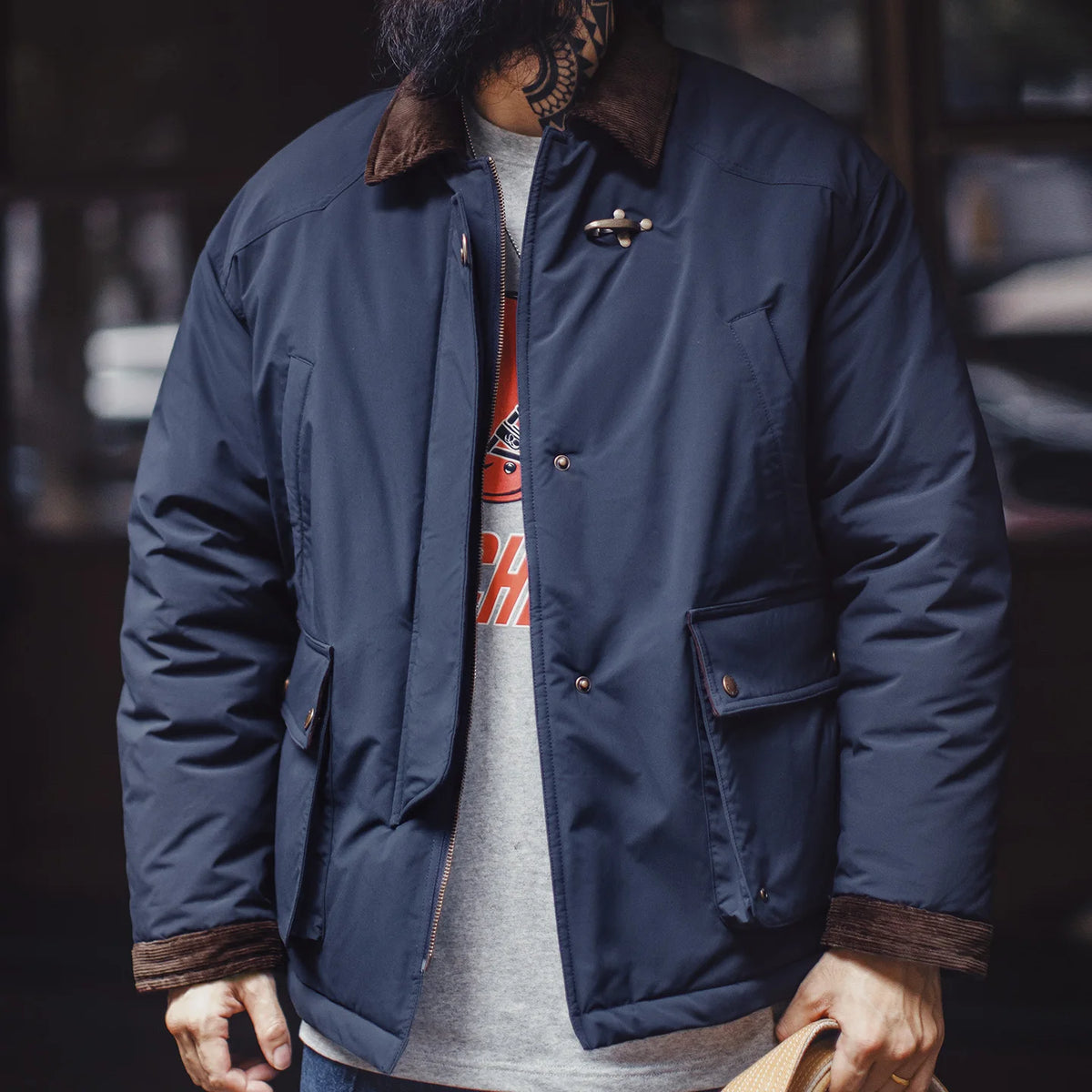 MADEN Corduroy-Collar Padded Barn Jacket