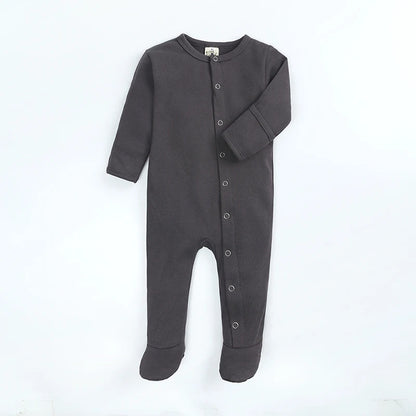 Kids Tales Tiny Steps Ribbed Cotton Footed Baby Romper