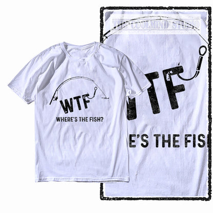 COOLMIND Z1018 Funny Fishing Graphic Cotton Tee