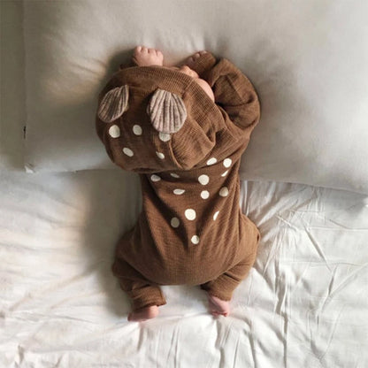 Kids Tales Little Wanderer Cotton-Blend Hooded Baby Romper