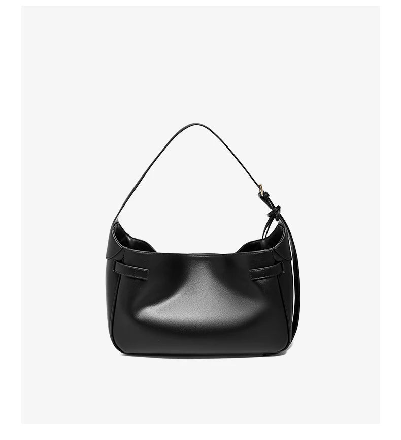 FOXER Women's Shoulder Bag Soft Artificial Leather Underarm Bag Large Capacity Lady Handbag Simple Daily Tote Bag Purse