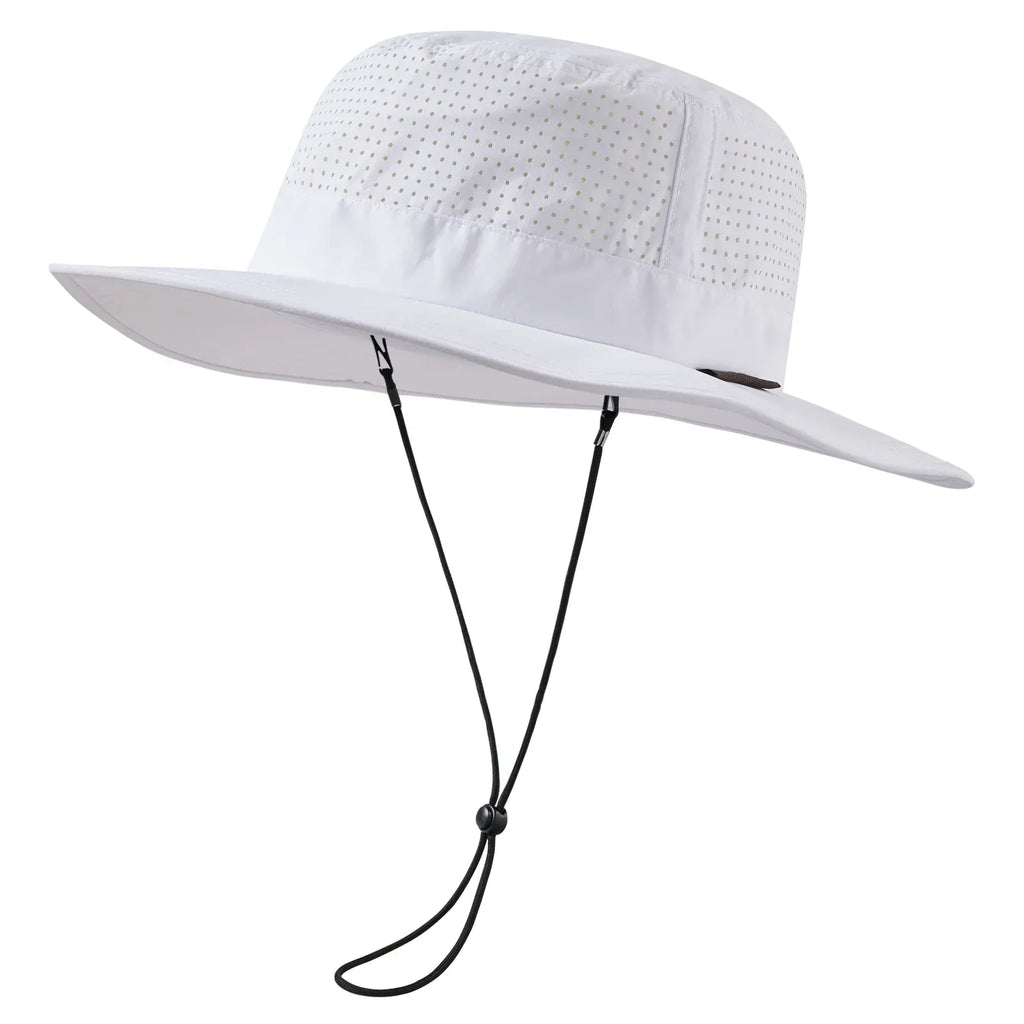 BASSDASH UPF 50+ Bucket Sun Hat White