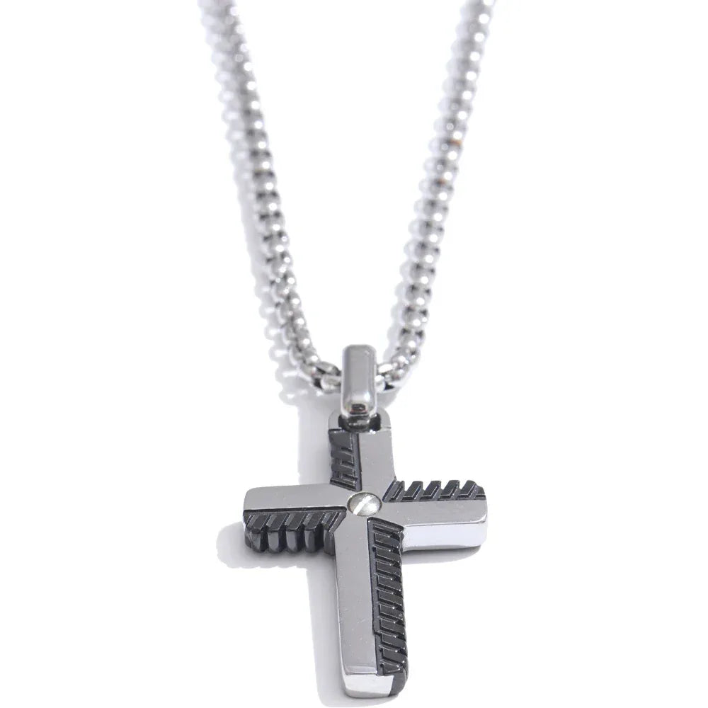Stainless Steel Creative Cross Pendant Necklace - ShopHub