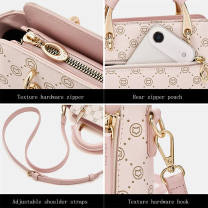 FOXER Vintage Leather Women Handbag Classic Top‑Handle Tote Bag PVC Leather Large Capacity Shoulder Bag Ladies Crossbody Purse