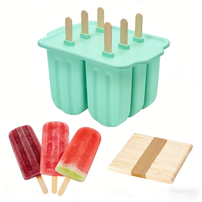Silicone Popsicle Mold with Lid for Easy Ice Cream Making - Practical Kitchen Tool & Accessory