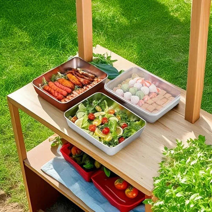 6-Piece Stainless Steel Food Containers with Lids