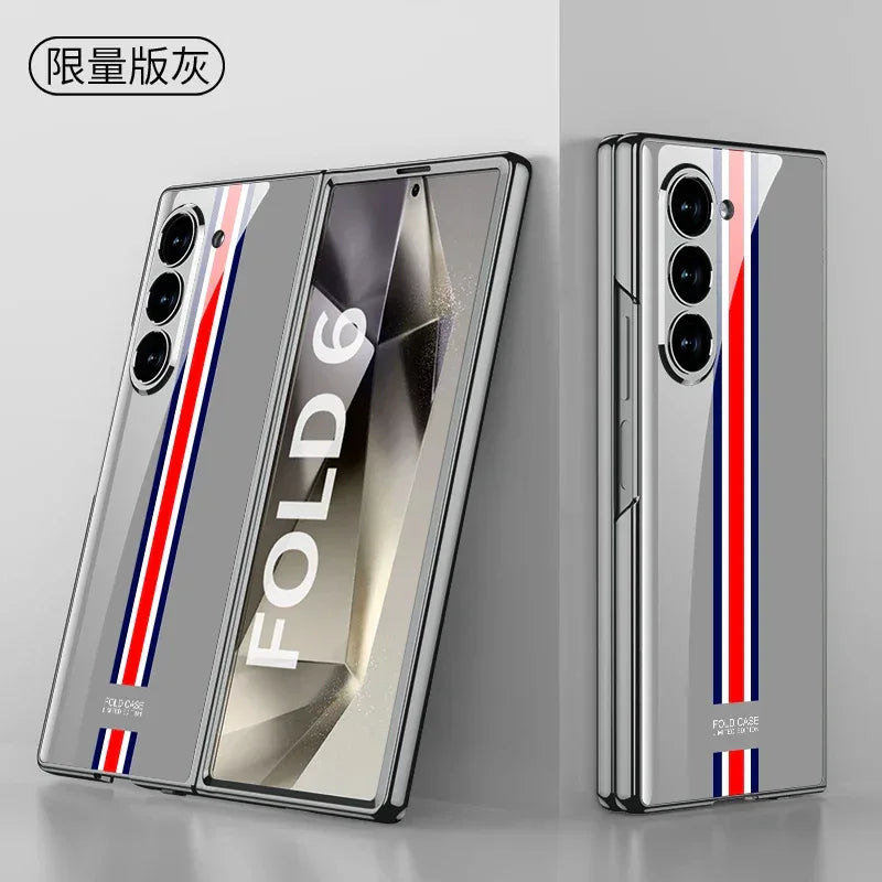 GKK Painted Tempered Glass Case for Samsung Galaxy Z Fold 6 & Galaxy Z Fold 5 Case - ShopHub