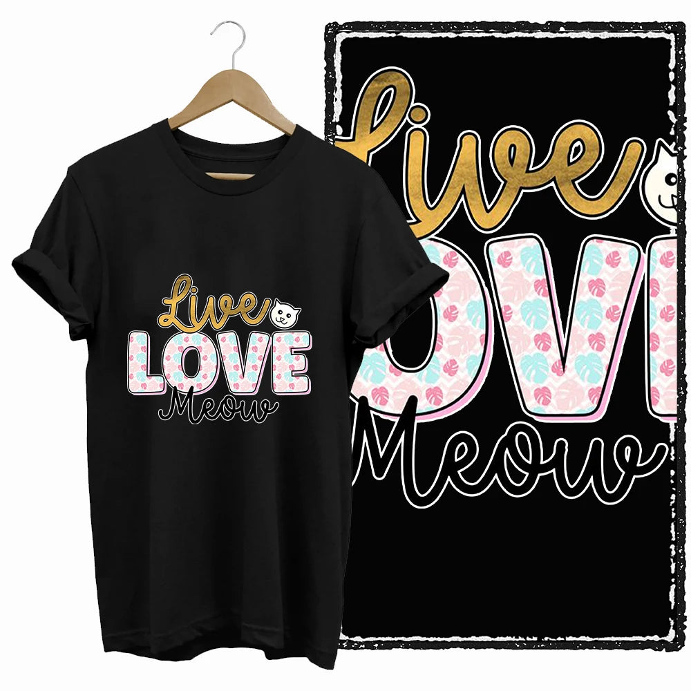 COOLMIND Black Cat Graphic T-Shirt | Women's 50-Design