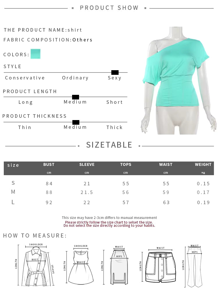 Kliou Casual Fashion Skew Collar T-Shirts