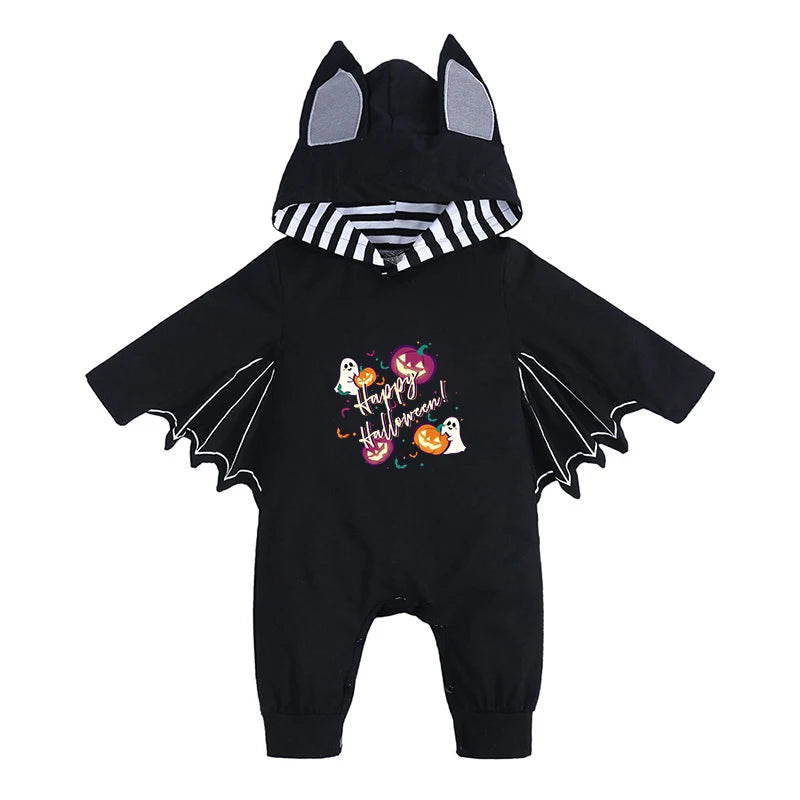 Kids Tales Batty Boo Cotton-Blend Halloween Baby Romper