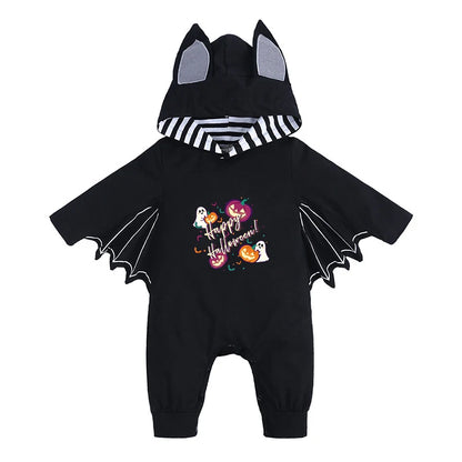 Kids Tales Batty Boo Cotton-Blend Halloween Baby Romper