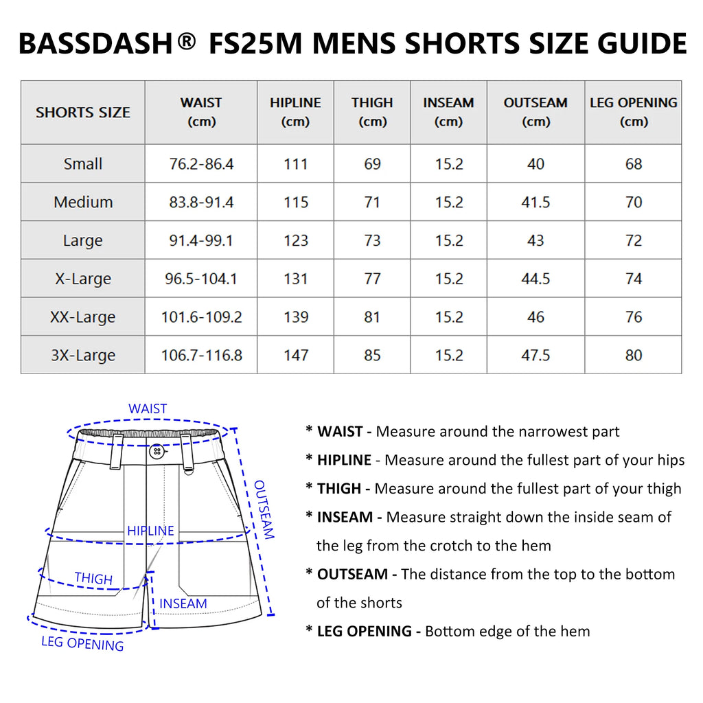 BASSDASH Men's 6" Fishing Shorts ShopHub