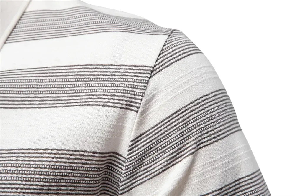 AIOPESON's Striped V Neck Cotton Polo Shirts - ShopHub