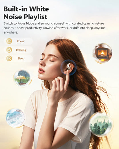 QCY Crossky R70 Wireless Headphones - Hi-Res Open-Ear Bluetooth 6.0 Earhooks with Bass Boost