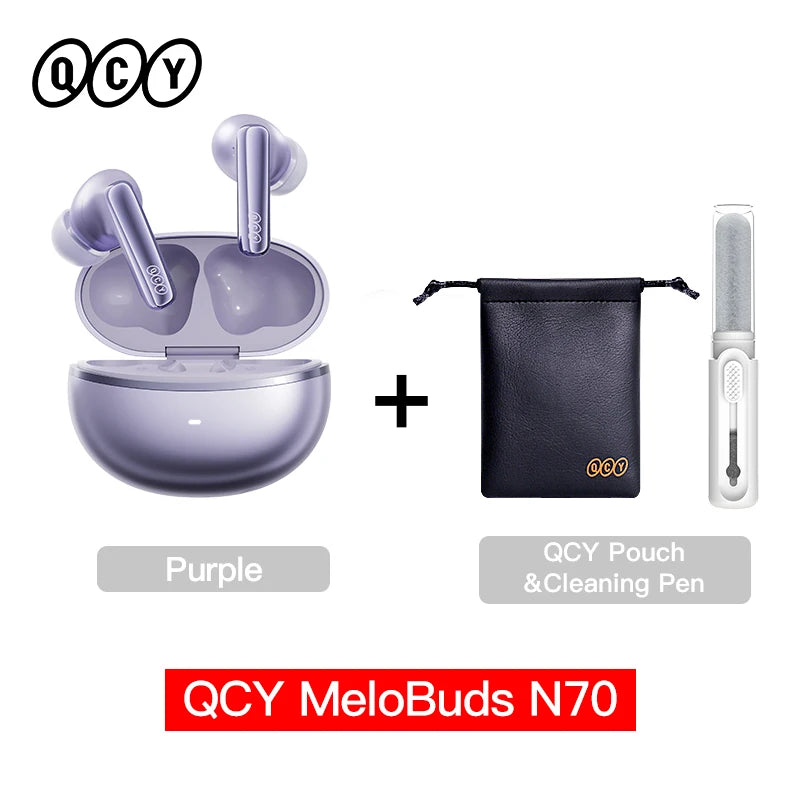 QCY MeloBuds N70 Wireless Earphones with Hybrid Adaptive ANC, Hi-Res Sound, and 50Hrs Battery Life