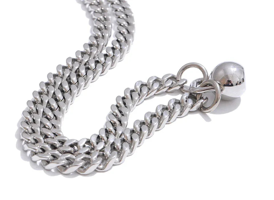 60cm High Quality Stainless Steel Chain Dumbbell Pendant Drop Necklace - ShopHub