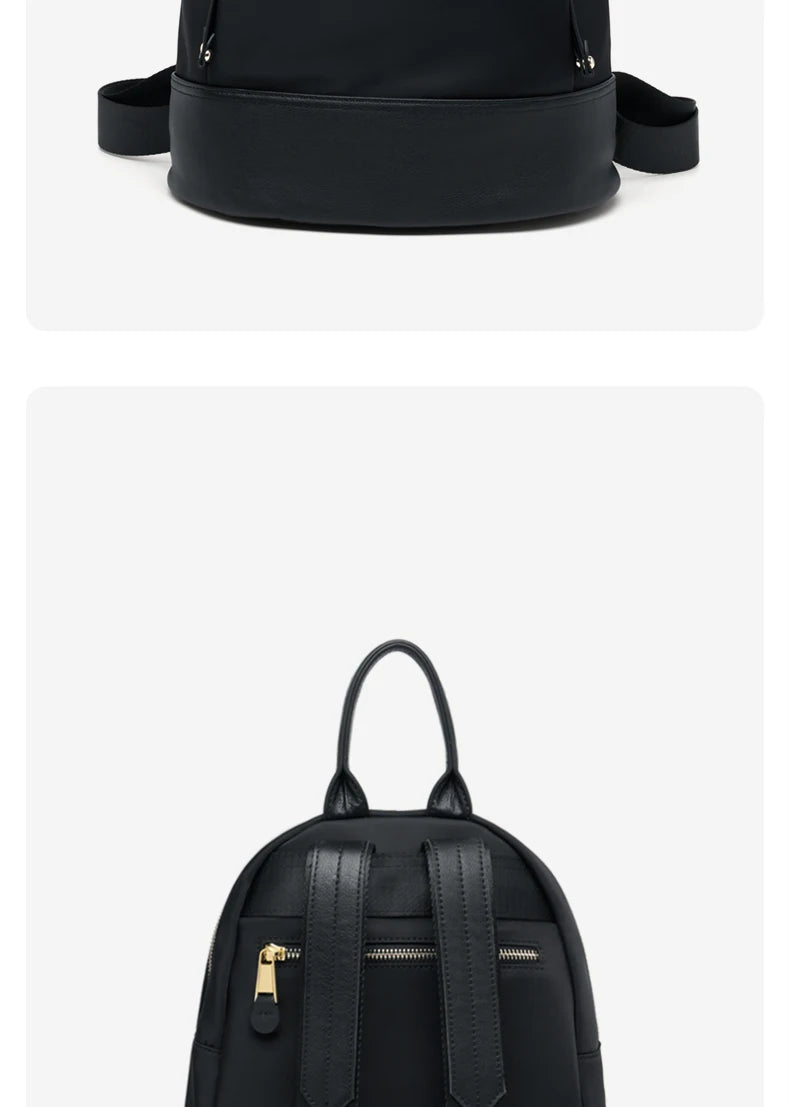 New Oxford &Leather Female Aesthetic Backpack School Bags Luxury Designer for Girls Women Backpacks Travel Light Weight - SC1708