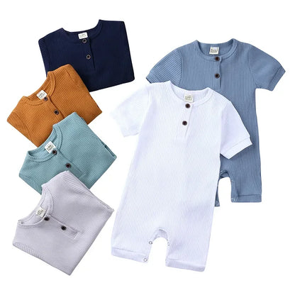 Kids Tales Little Everyday Ribbed Cotton-Blend Baby Romper