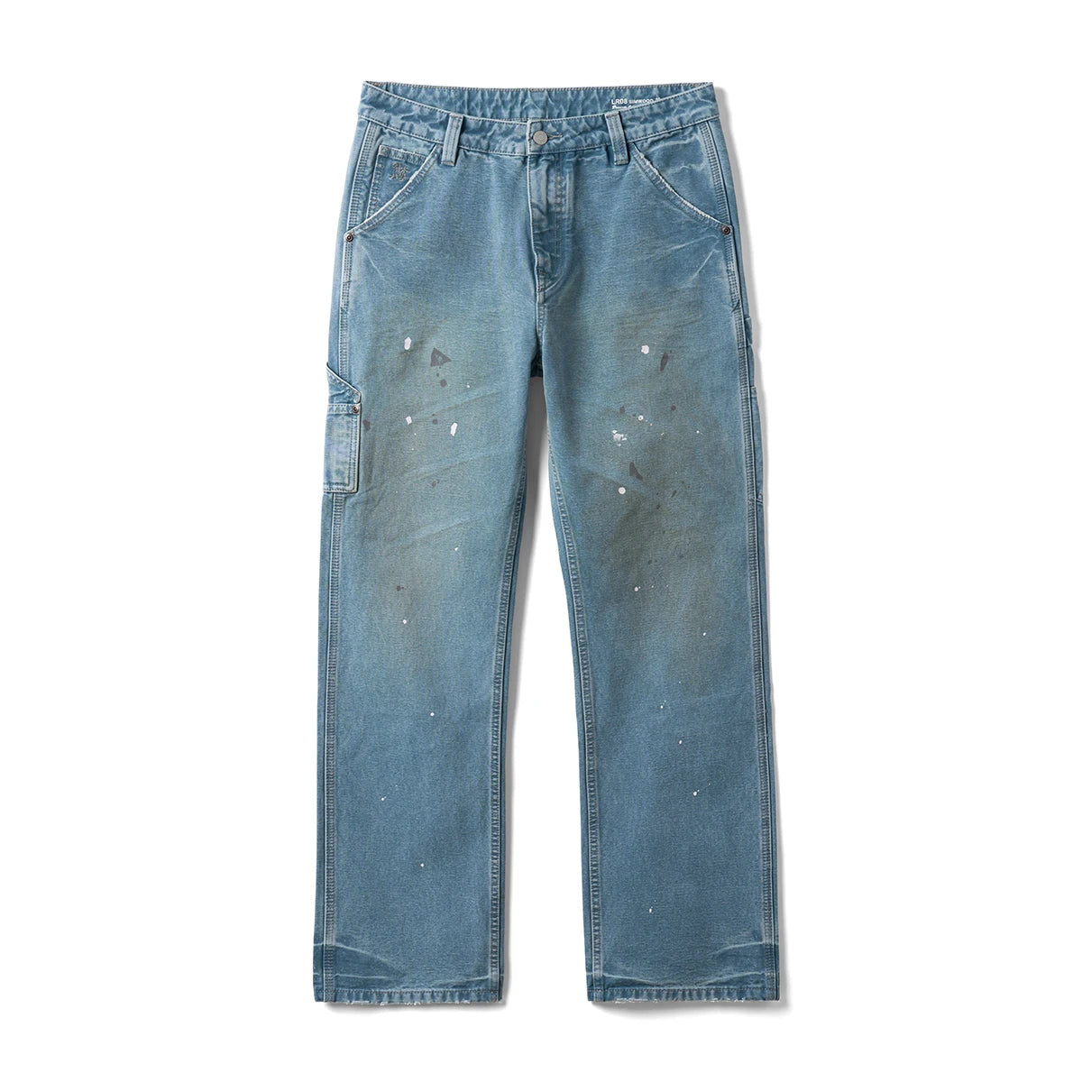 SIMWOOD High Standard 2026 Autumn New Loose Relax 12oz Fabric Denim Logger Pants Men Outdoor Workerwear Paint Splatter Jeans