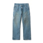 SIMWOOD High Standard 2026 Autumn New Loose Relax 12oz Fabric Denim Logger Pants Men Outdoor Workerwear Paint Splatter Jeans