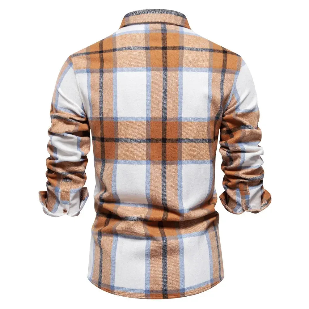 AIOPESON Thicken Plaid Shirts - ShopHub