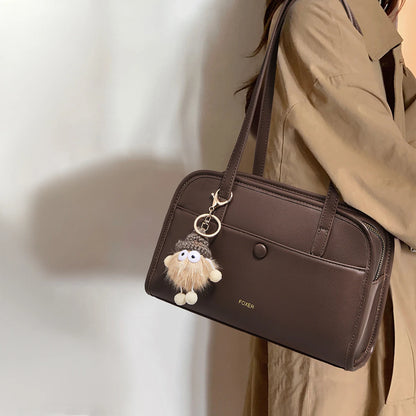 FOXER Female Shoulder Bag PU Leather Cross Body Bag 2026 New Fashion Messenger Bag Large Capacity Commute Daliy