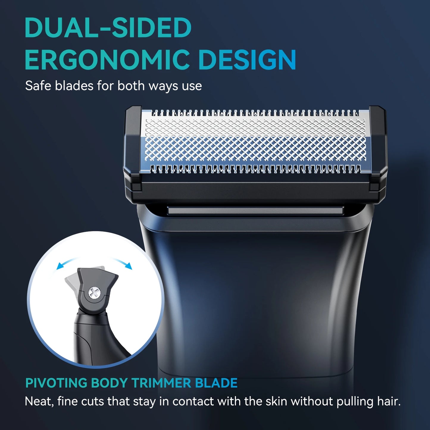 KENSEN S15 Electric Trimmer - Dual-sided Blade IPX6 Waterproof Body Hair Razor & Beard Trimmer 2 in 1 for Men
