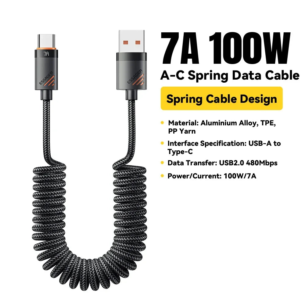Essager Car Spring Type C Cable - ShopHub
