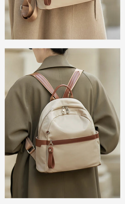 ZOOLER Oxford & Leather Female Letter Backpack