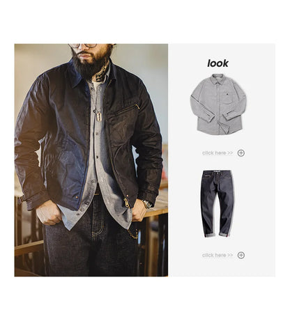 Maden Men's Vintage IV Oil Waxed Canvas Jacket