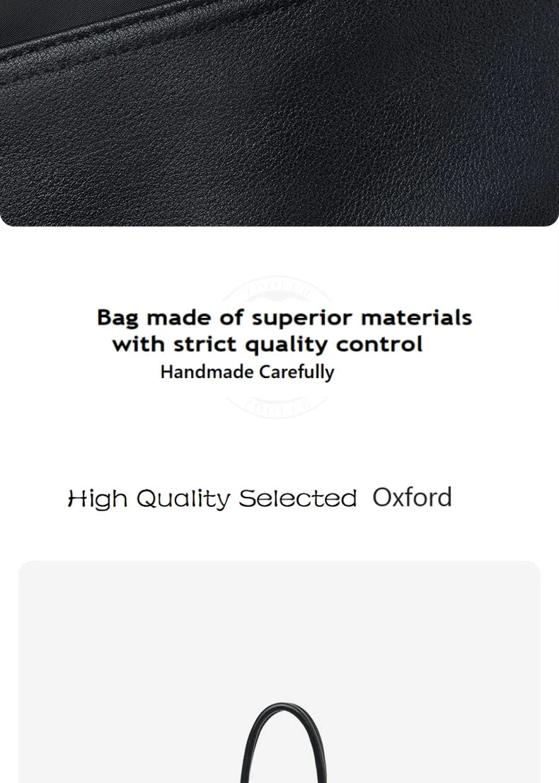 New Oxford &Leather Female Aesthetic Backpack School Bags Luxury Designer for Girls Women Backpacks Travel Light Weight - SC1708