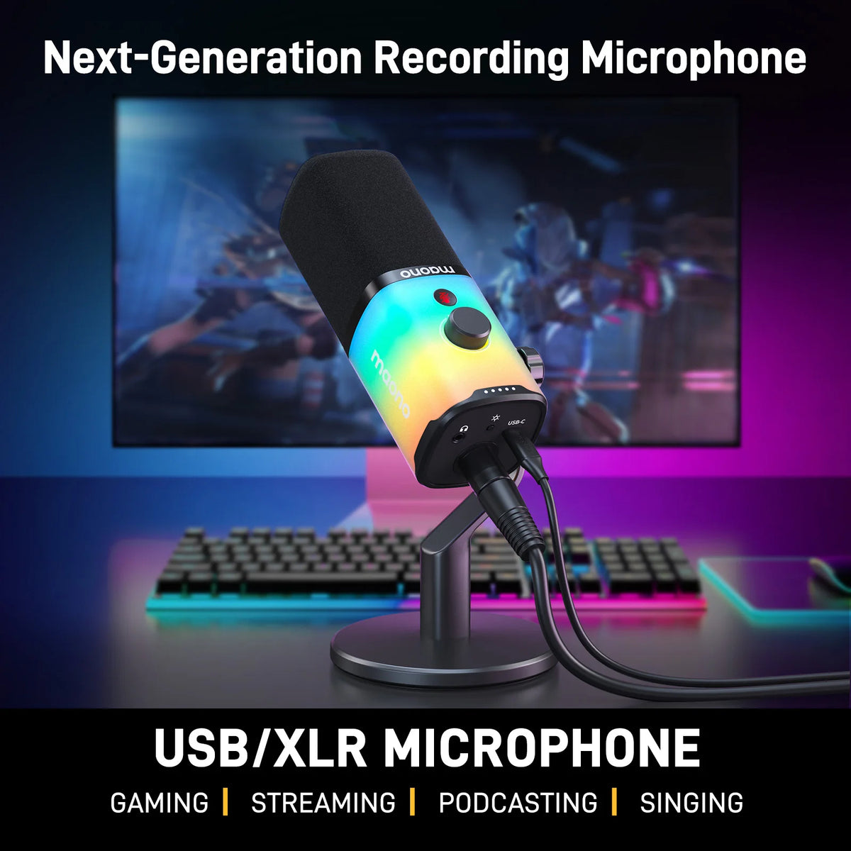 Maono PD100X RGB Gaming Microphone