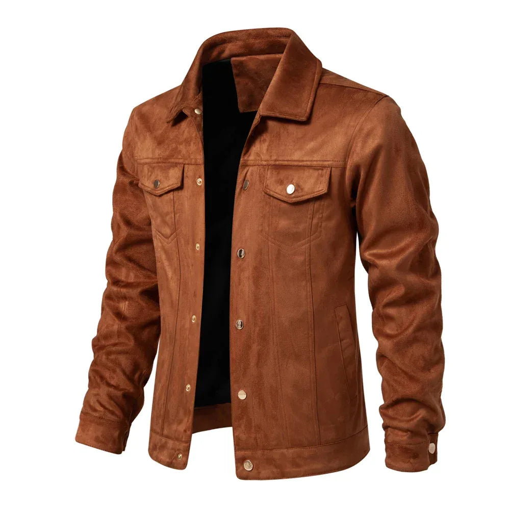 AIOPESON Autumn Winter Suede Leather Jackets - ShopHub