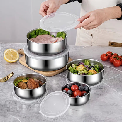 5-Piece Stainless Steel Food Containers Set
