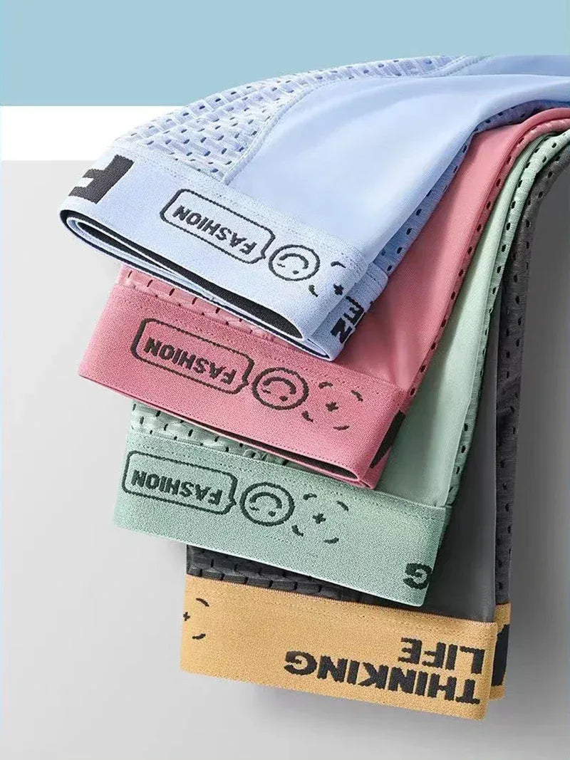 Men's 4 Pack Mesh Ice Silk Boxer Shorts - ShopHub