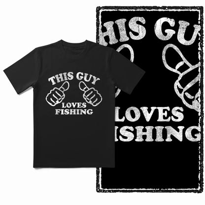 COOLMIND Z1018 Funny Fishing Graphic Cotton Tee