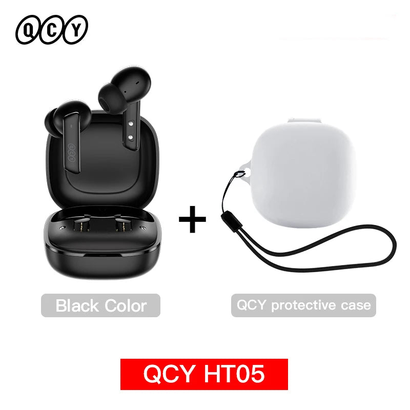 QCY HT05 ANC Wireless Earbuds - TWS Bluetooth 5.2 with 40dB Active Noise Cancellation and In-Ear Mics