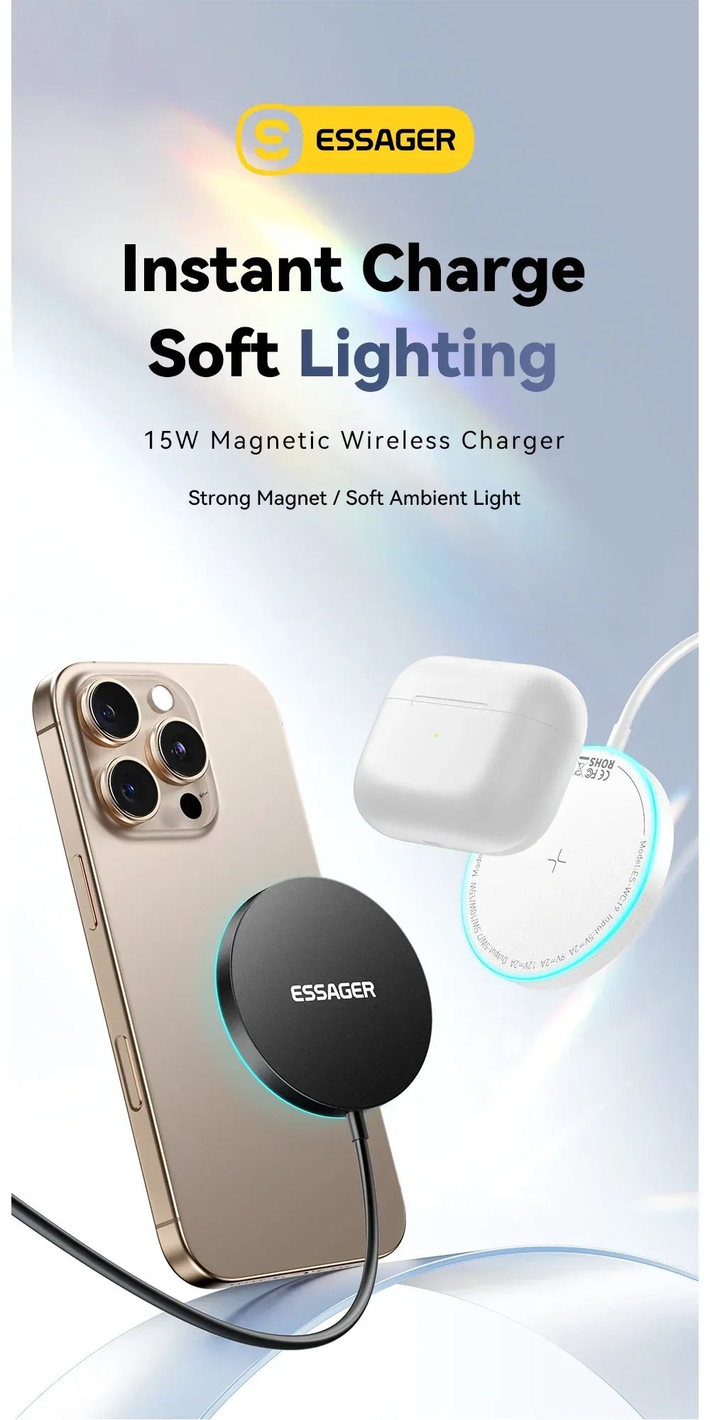 Essager 15W Magnetic Wireless Charger - ShopHub