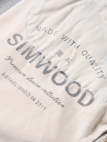 SIMWOOD 2026 Autumn New Loose Straight 13.5oz  100% Cotton Washed Vintage Jeans Men Plus Size Denim Trousers