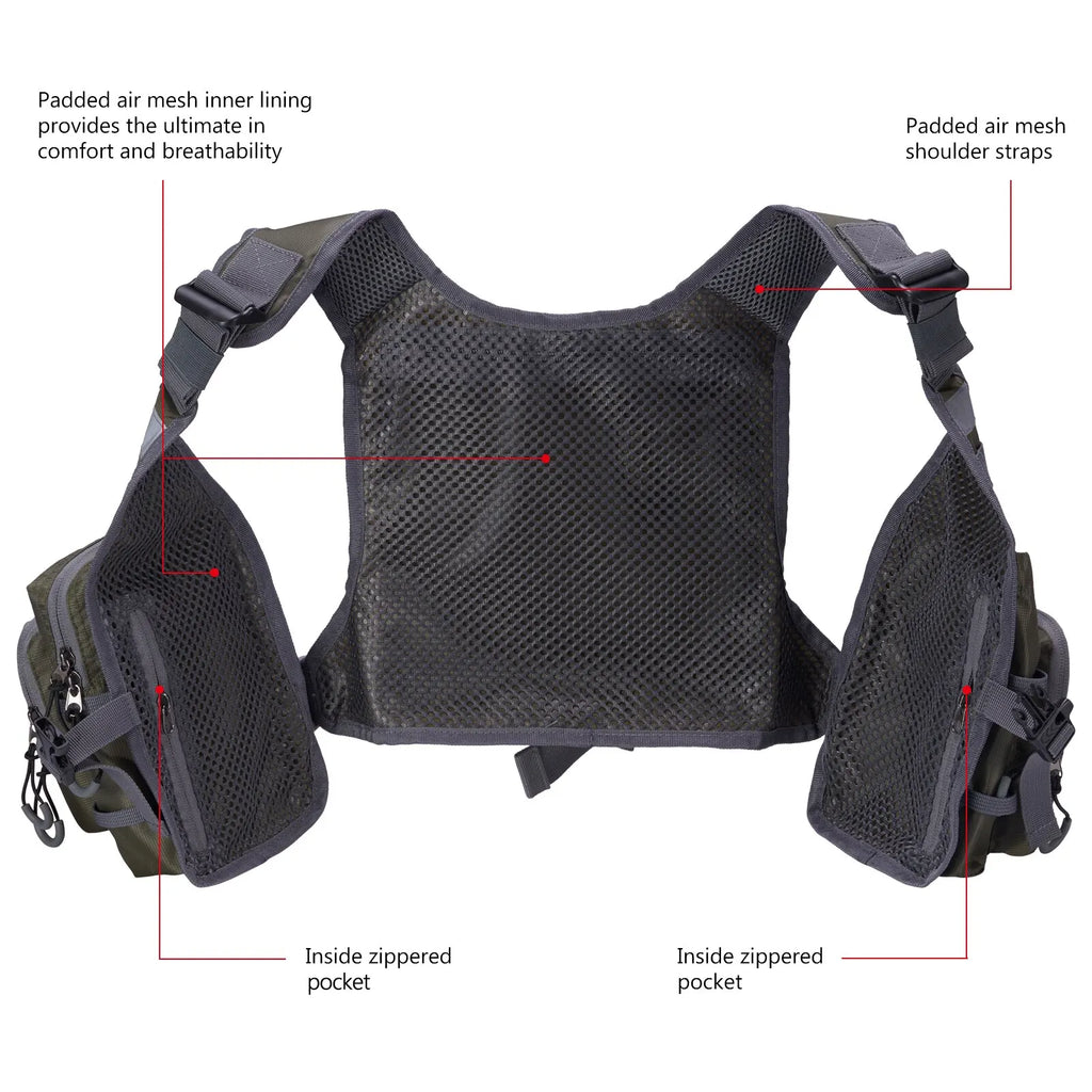 BASSDASH Ultra Lightweight Fly Fishing Vest ShopHub