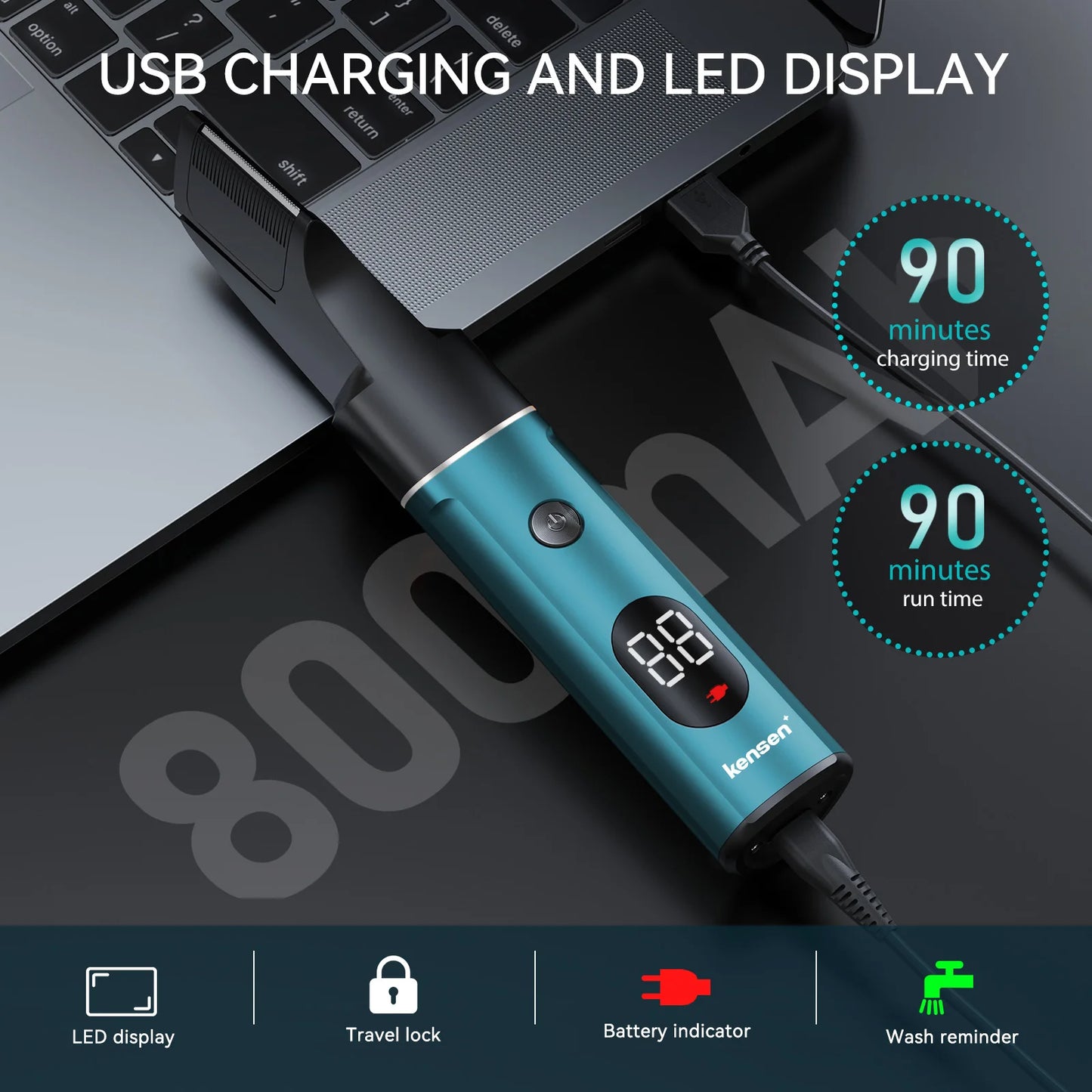 Kensen S16 Electric Hair Trimmer for Men 3 In 1 Hair Cutting