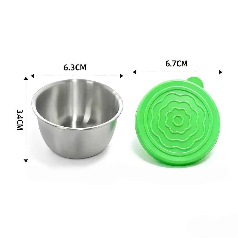 12pc 304 Stainless Steel Food Containers with Leakproof Lids - Dishwasher Safe Salad Dressing Cups for Meal Prep, Bento & Picnic